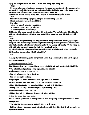 Đề cương ôn thi học kỳ 2 môn Công nghệ Lớp 9